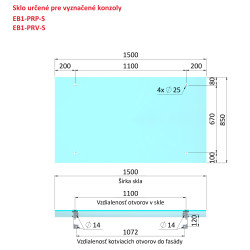 Transparentné ESG/VSG sklo, 850 x 1500 x 10,76 mm Transparentné ESG/VSG sklo, 850 x 1500 x 10,76 mm